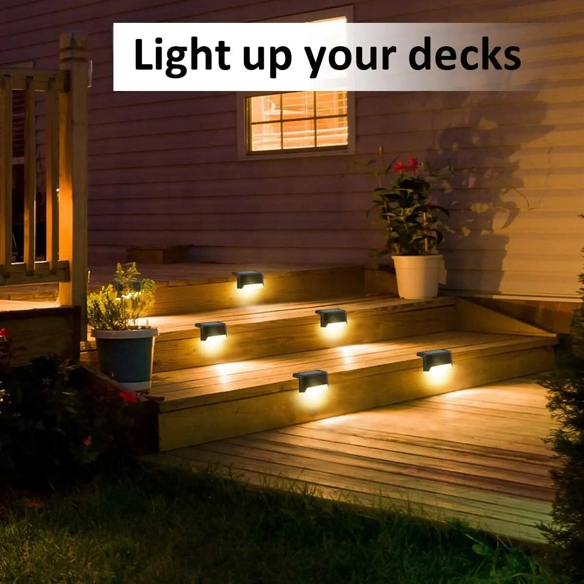 Solar LED Deck Lights for Outdoor Steps (8 -Pack)