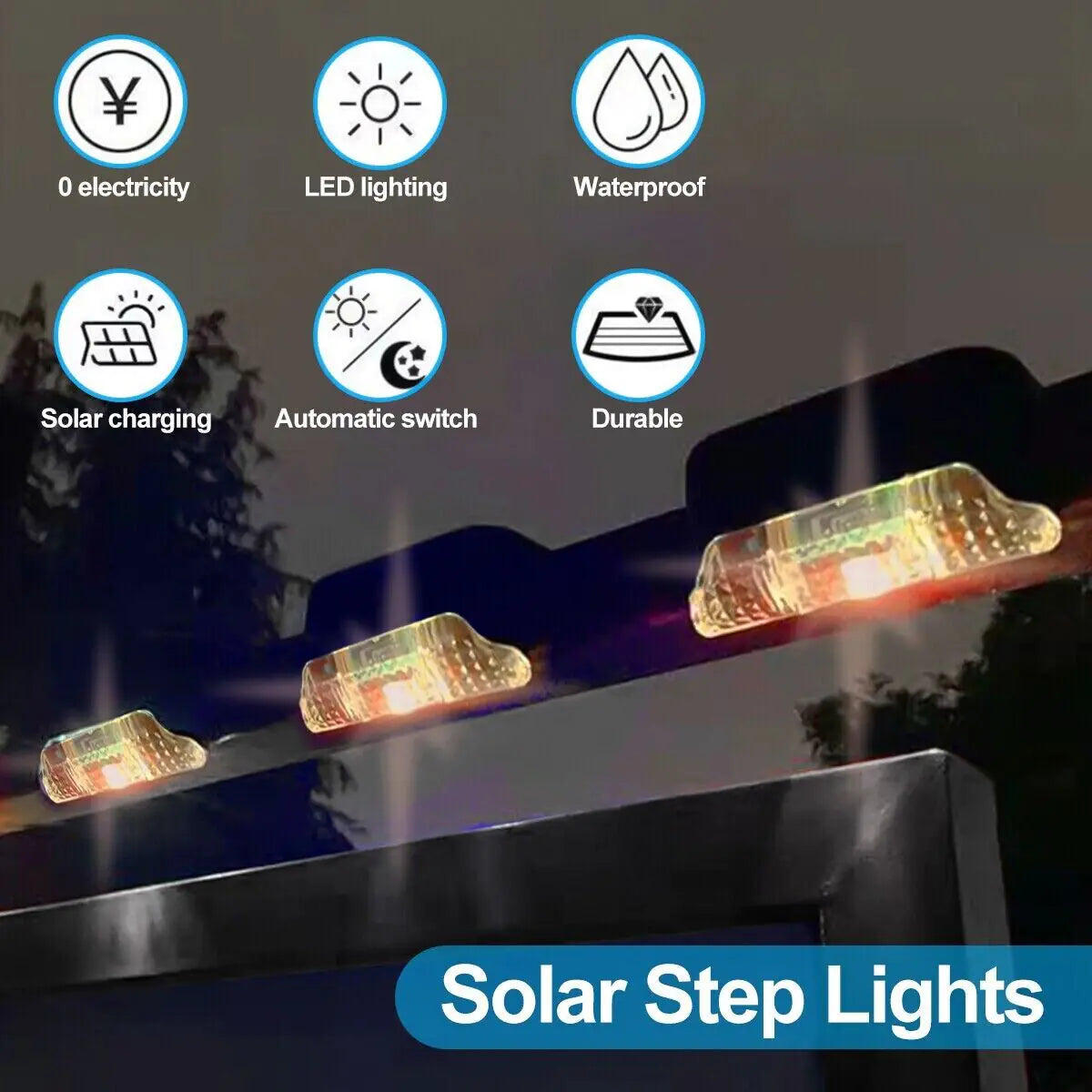 Solar LED Deck Lights for Outdoor Steps (8 -Pack)