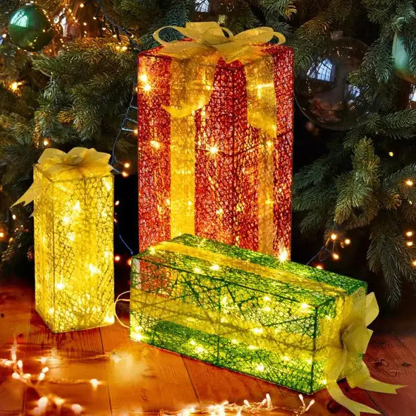 Lighted Gift Boxes Set Of 3