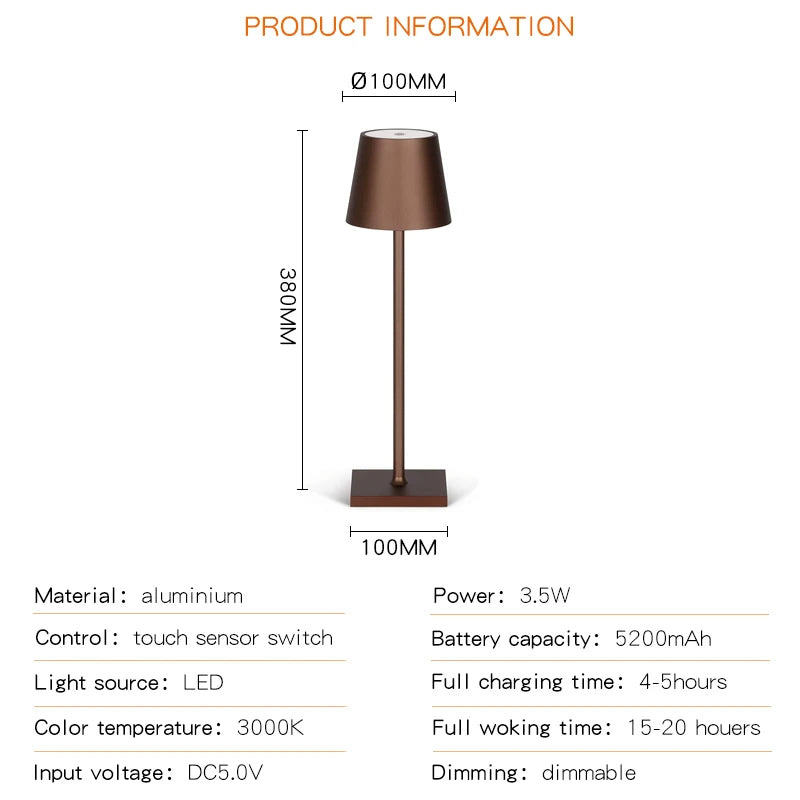 Stylish Rechargeable Table LED Lamp