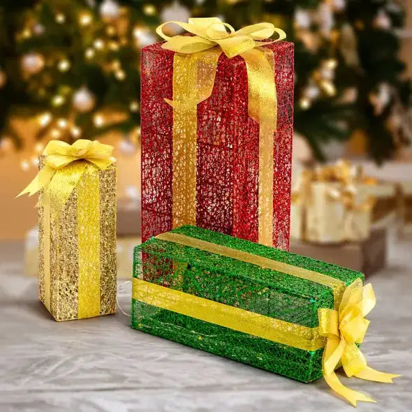 Lighted Gift Boxes Set Of 3